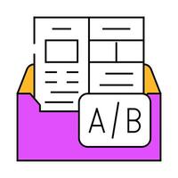 a b email split test icon color illustration vector