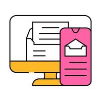 responsive email design icon color illustration vector