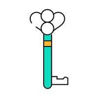 old style key icon color illustration vector