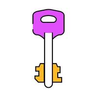old key icon color illustration vector