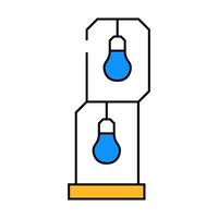 retro style lamp icon color illustration vector