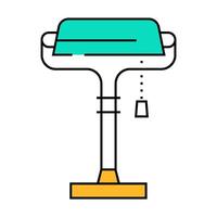 workplace table lamp icon color illustration vector