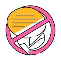 refusal to communicate in real life icon color illustration vector