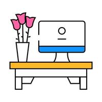 comfortable desktop icon color illustration vector