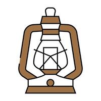 antique kerosene lamp icon color illustration vector