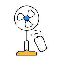 fan with remote control icon color illustration vector