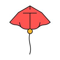 stingray form kite icon color illustration vector