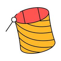frameless kite flying icon color illustration vector