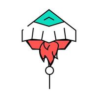 rocket form kite icon color illustration vector