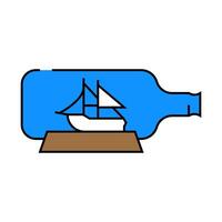 assembling boats in bottles icon color illustration vector