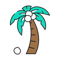palm tree coconut icon color illustration vector