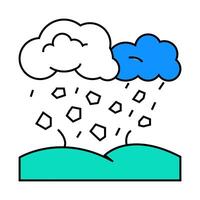 hail weather icon color illustration vector