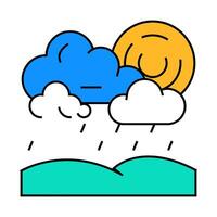 drizzle weather icon color illustration vector