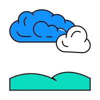 cloudy weather icon color illustration vector