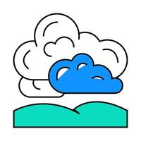 overcast weather icon color illustration vector