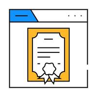 license document icon color illustration vector