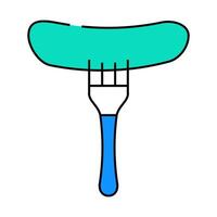 cucumber on fork icon color illustration vector