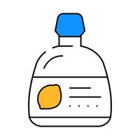 abstract bottle lemon icon color illustration vector