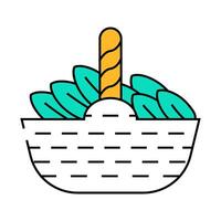 basket spinach icon color illustration vector
