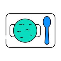 spinach soup icon color illustration vector