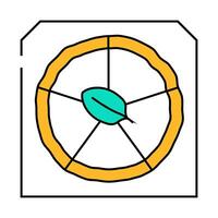 pizza spinach icon color illustration vector