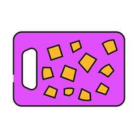 cube cut eggplant icon color illustration vector