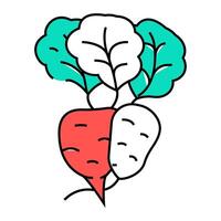 ripe red radish icon color illustration vector
