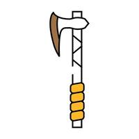 viking axe blade icon color illustration vector