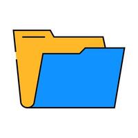 empty folder icon color illustration vector
