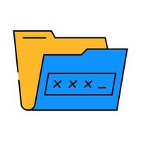 lock folder icon color illustration vector