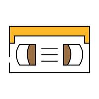 cassette retro gadget icon color illustration vector