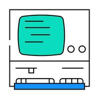 computer pc old gadget icon color illustration vector