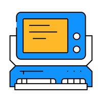 computer pc retro gadget icon color illustration vector