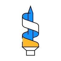 auger drill bit icon color illustration vector