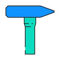 tack hammer icon color illustration vector