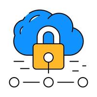 internet padlock icon color illustration vector