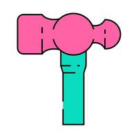ballpeen hammer icon color illustration vector
