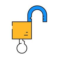 open padlock icon color illustration vector