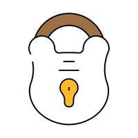 secure padlock icon color illustration vector