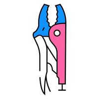 locking pliers icon color illustration vector