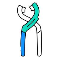 soft jaw pliers icon color illustration vector