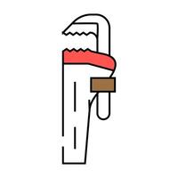 pipe wrench icon color illustration vector