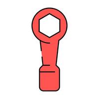 hammer wrench icon color illustration vector