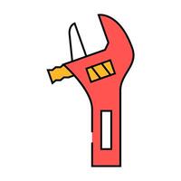 adjustable wrench icon color illustration vector