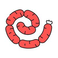 chicken sausage meat icon color illustration vector