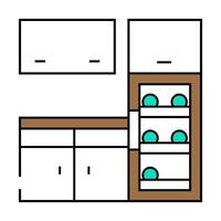 built in wine cooler icon color illustration vector