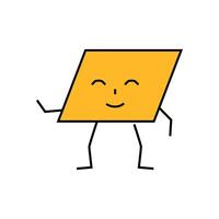 parallelogram geometric shape character icon color illustration vector