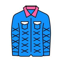 quilted jacket outerwear female icon color illustration vector