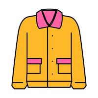 wool jacket outerwear female icon color illustration vector