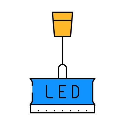 apartment lamp ceiling icon color illustration
